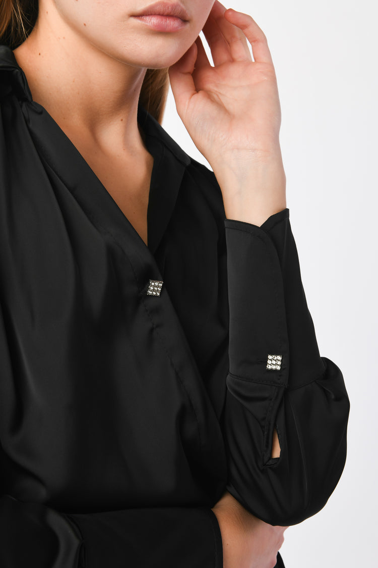 Casacca bottone strass