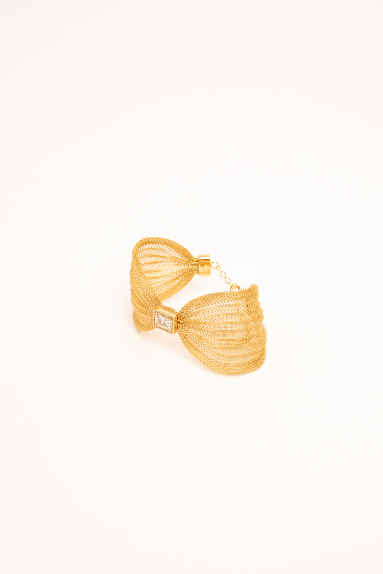 Bracciale a fiocco in filigrana oro e bianco