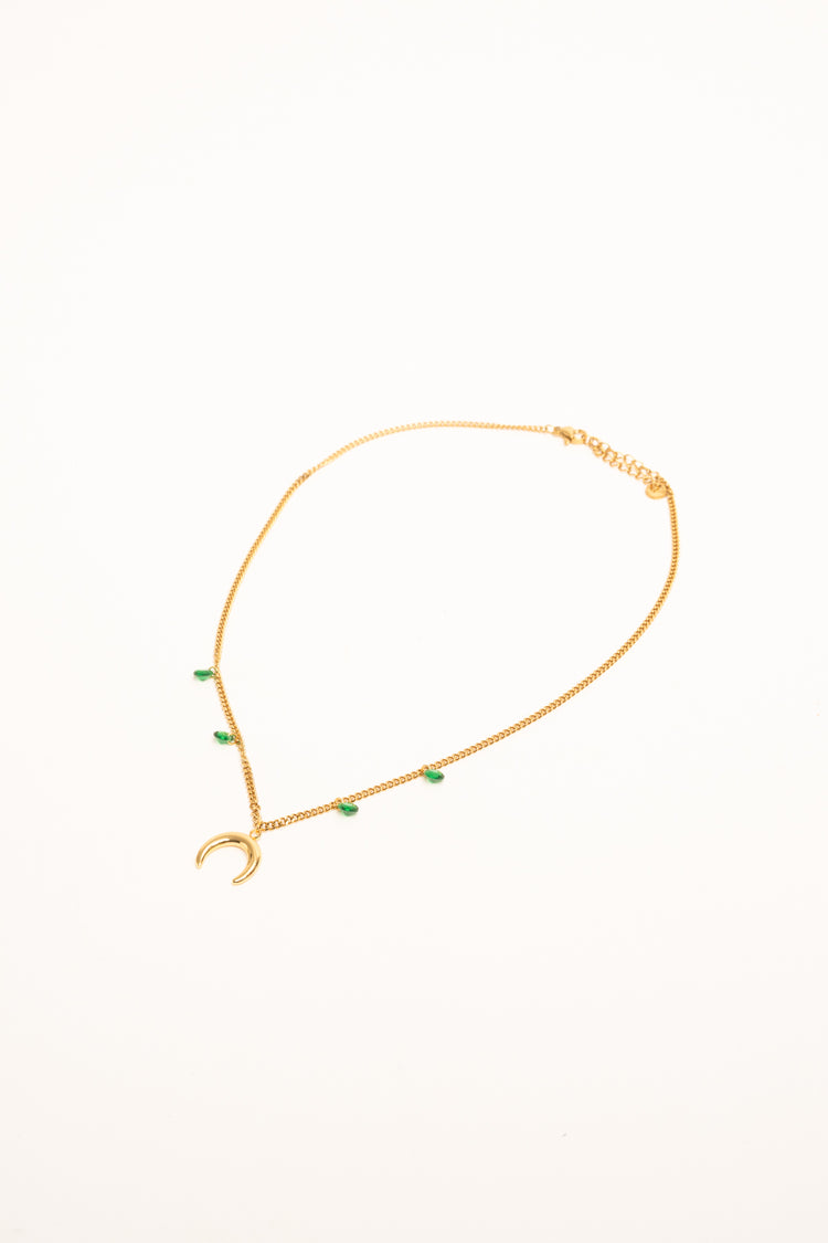 Collana con pendente a mezzaluna oro