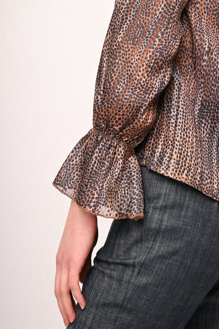 Blusa a stampa micro animalier