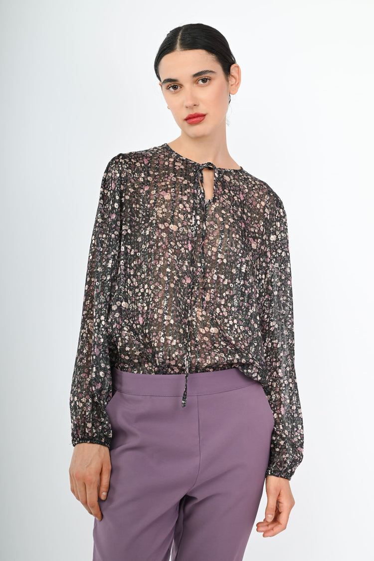 Blusa in georgette a stampa floreale
