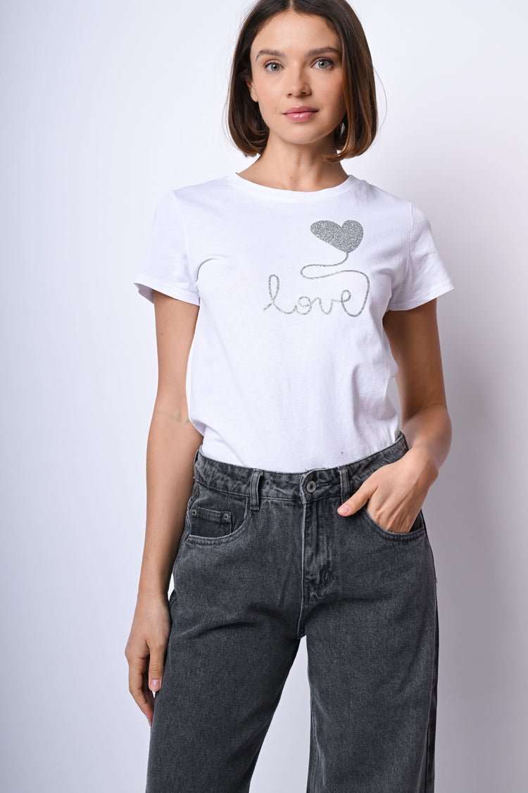 T-shirt Love in cotone