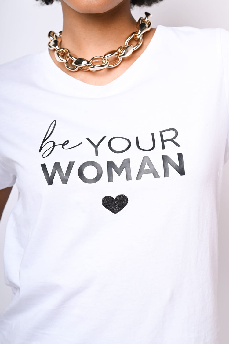 T-shirt Be Your Woman in cotone