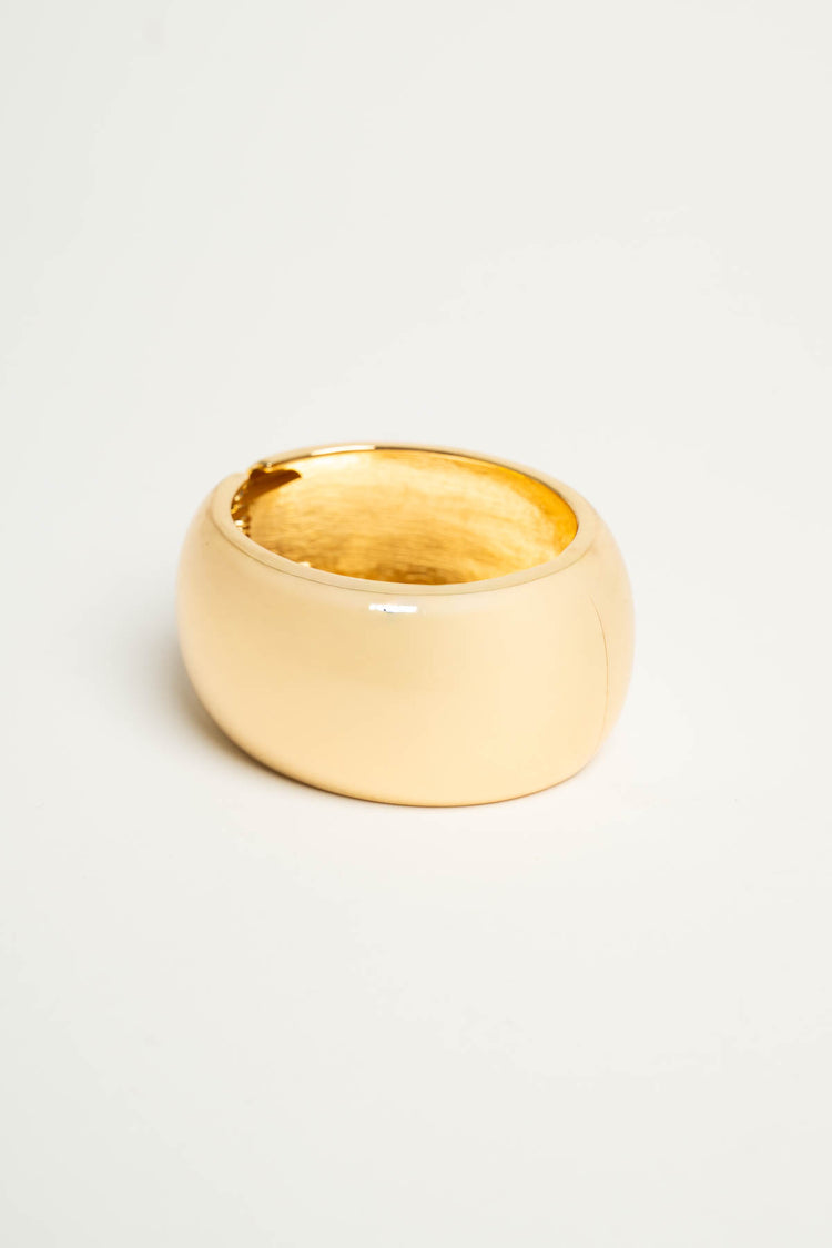 Bracciale alto rigido smaltato avorio