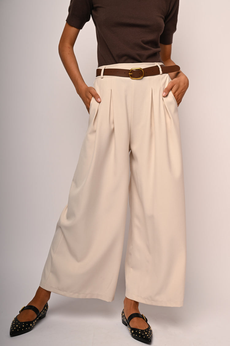 Pantaloni palazzo con cintura