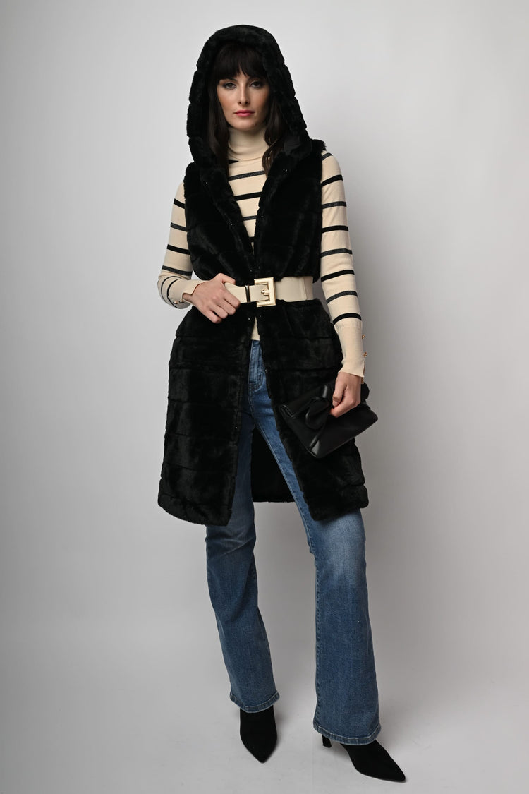 Gilet lungo in faux fur