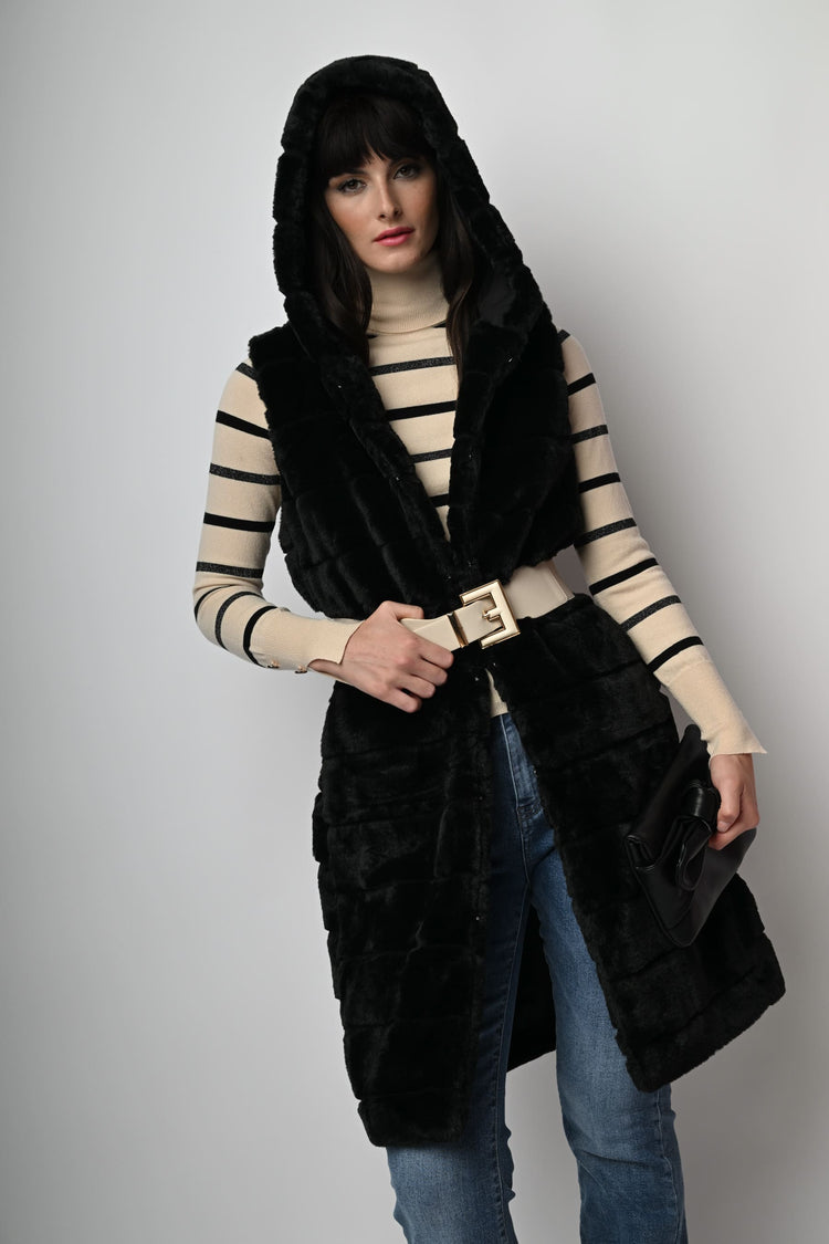 Gilet lungo in faux fur