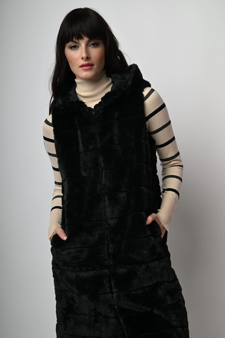 Gilet lungo in faux fur