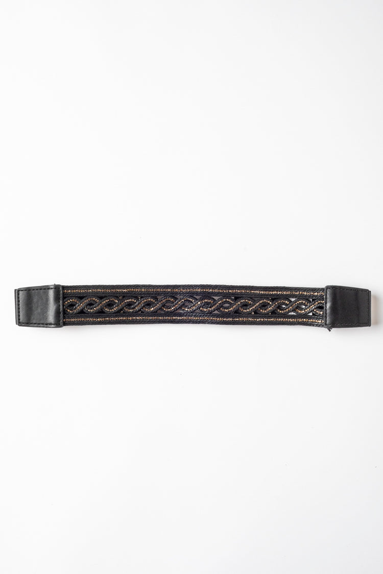 Cintura effetto corda con strass
