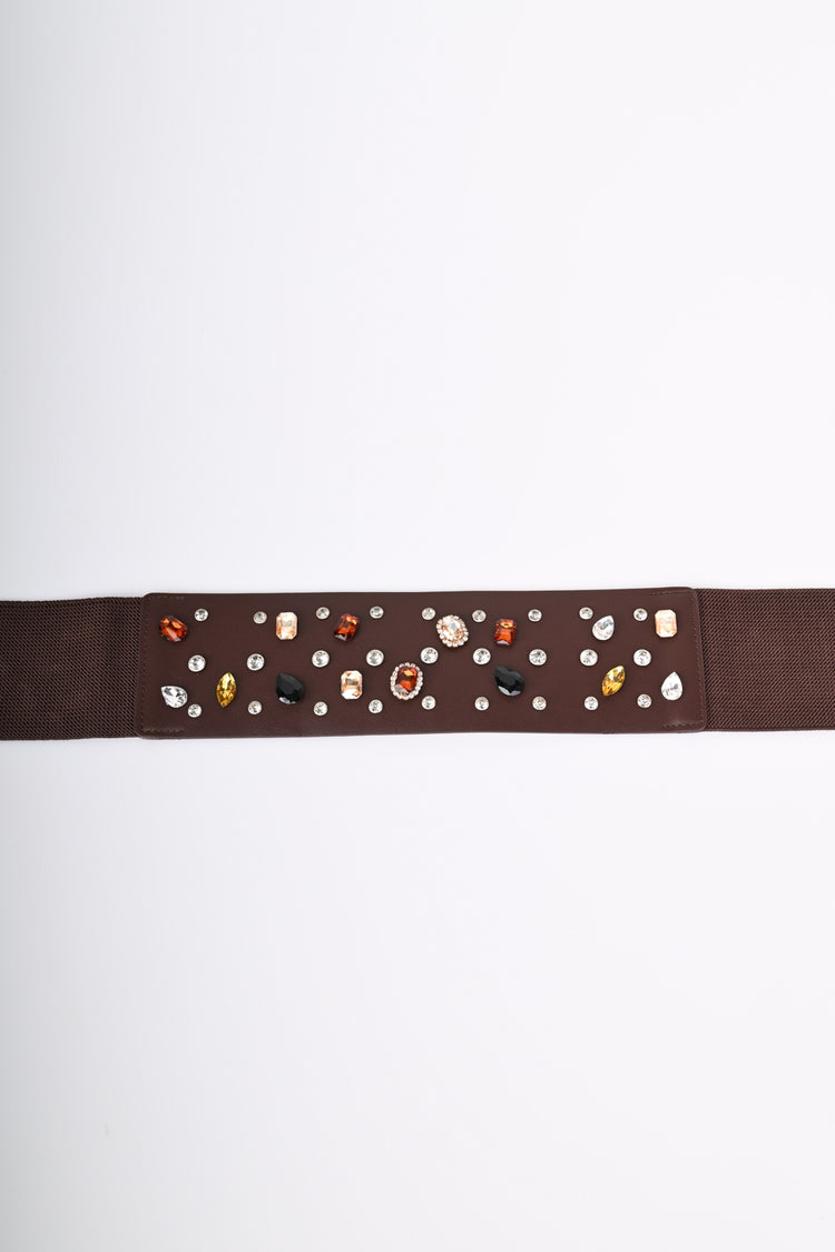 Cintura con strass e cristalli