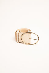 Cintura alta beige con decorazione strass