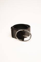 Cintura alta nera con decorazione strass