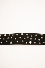 Cintura a fascia nera con borchie decorative