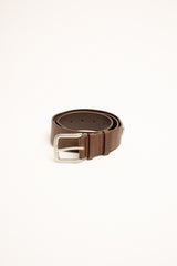 Cintura in similpelle marrone con decorazione a cuori