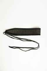 Cintura a fascia nera con strass