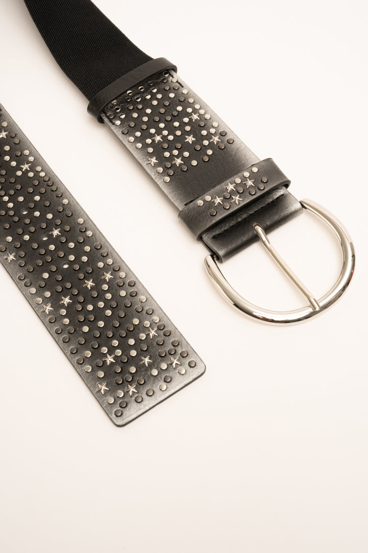 Cintura elastica argento con decorazione stelle