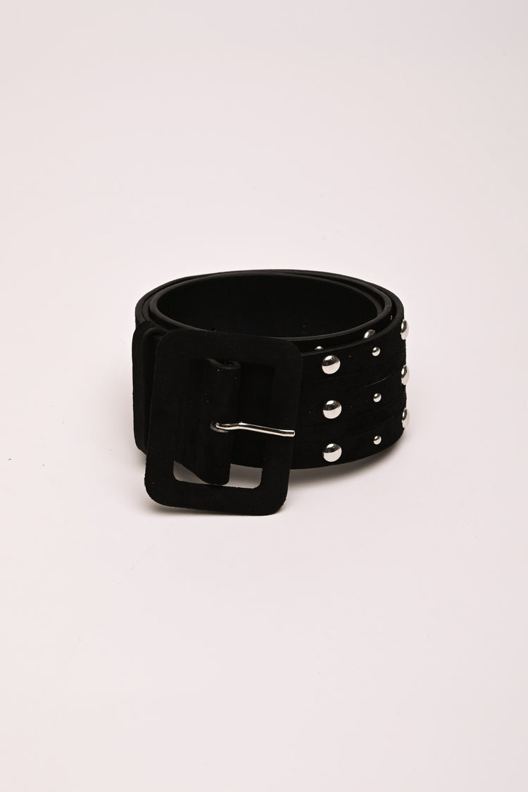 Cintura in faux suède con borchie
