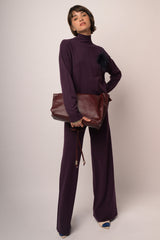 Borsa a spalla in similpelle bordeaux