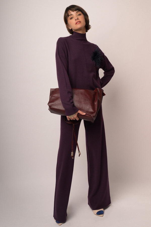 Borsa a spalla in similpelle bordeaux