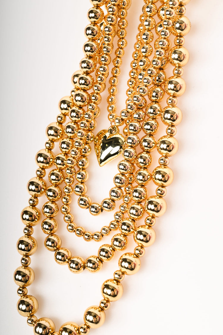 Collana multifili con cuore