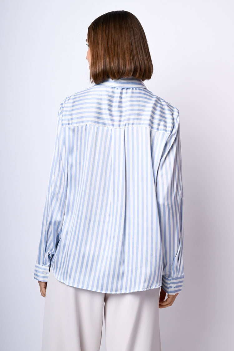 Camicia in raso a righe