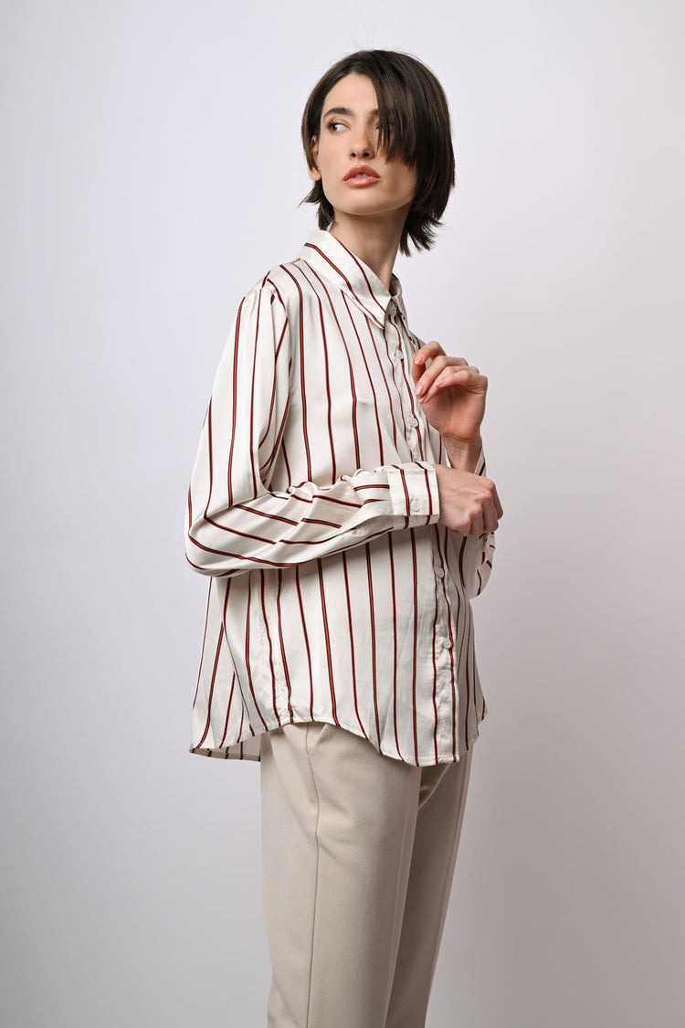 Camicia in raso a righe
