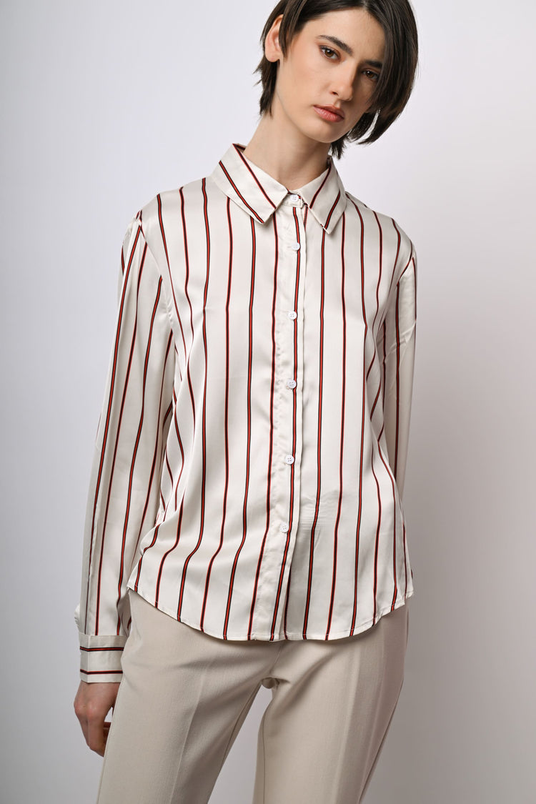 Camicia in raso a righe
