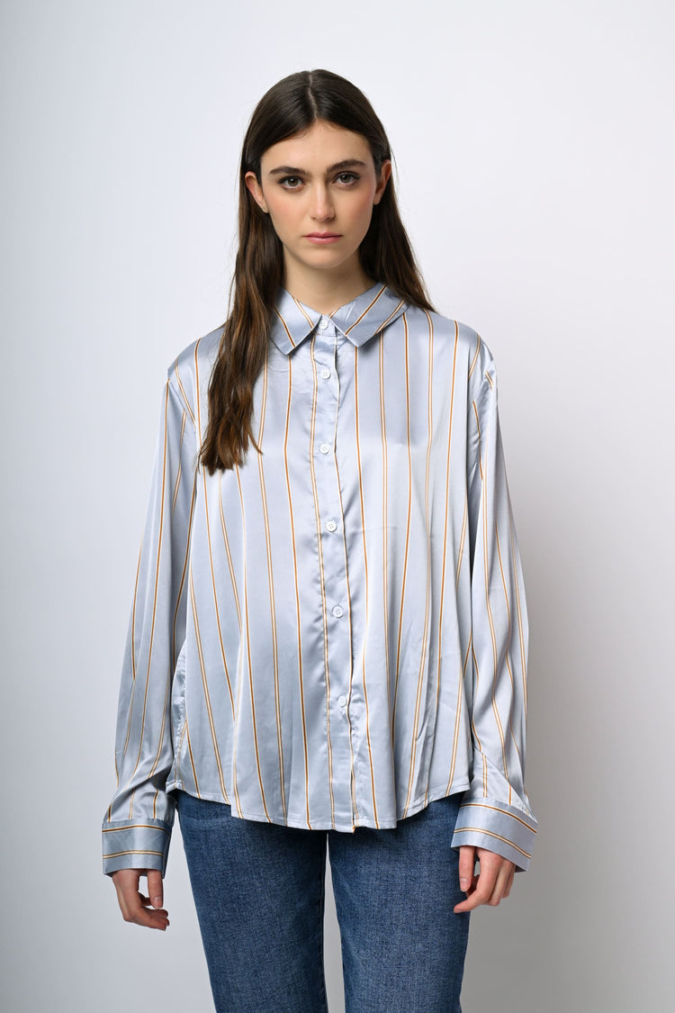 Camicia in raso a righe