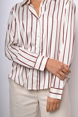 Camicia in raso a righe