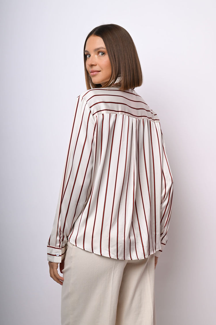 Camicia in raso a righe