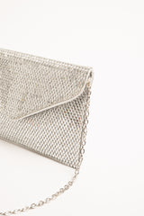 Pochette con decorazione strass argento