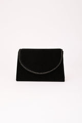 Pochette in velluto con profilo con strass