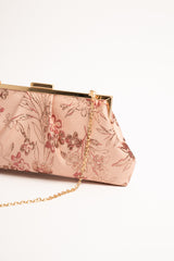 Pochette in jacquard floreale rosa