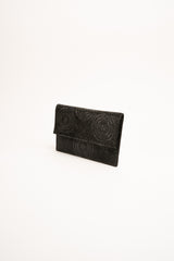 Pochette in strass con decorazione cerchi nera
