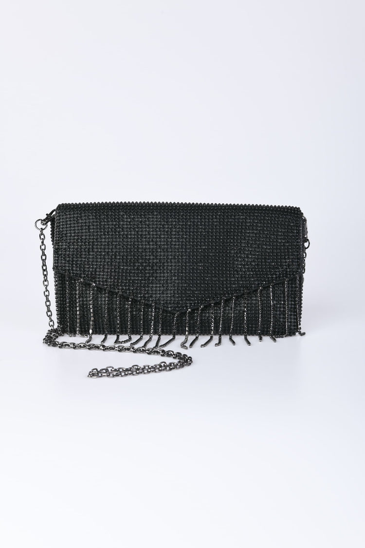 Pochette con perline e frange