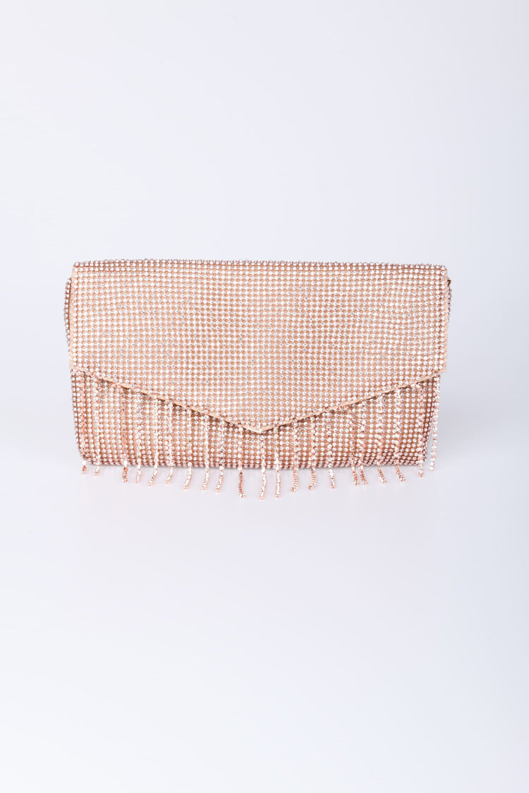 Pochette con strass e frange