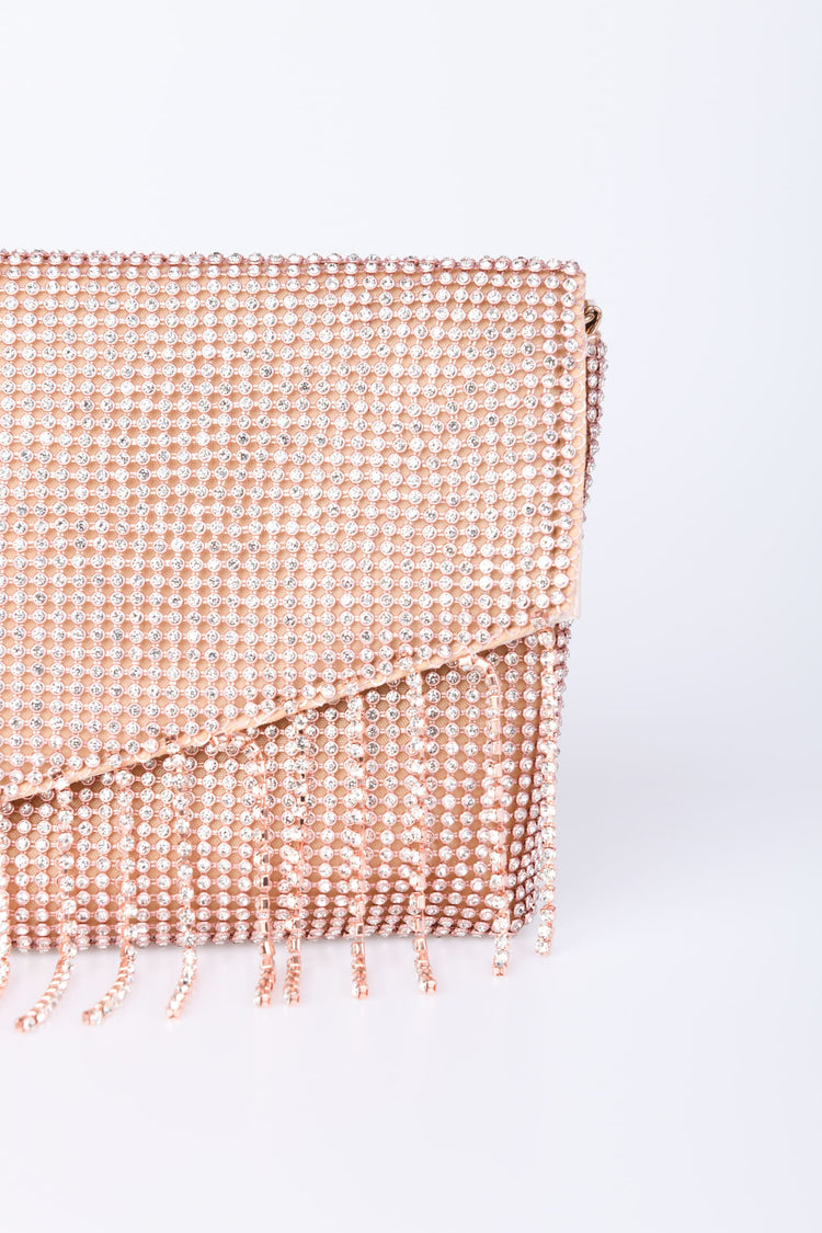 Pochette con strass e frange