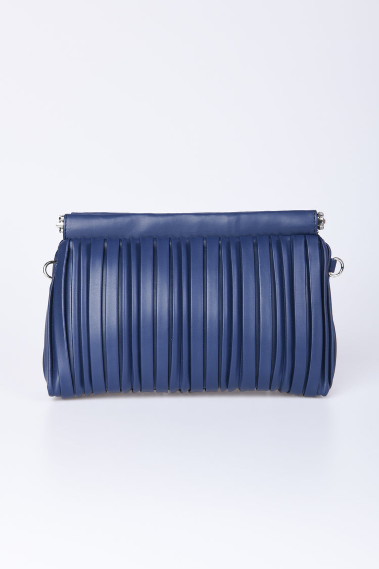 Pochette in similpelle plissé