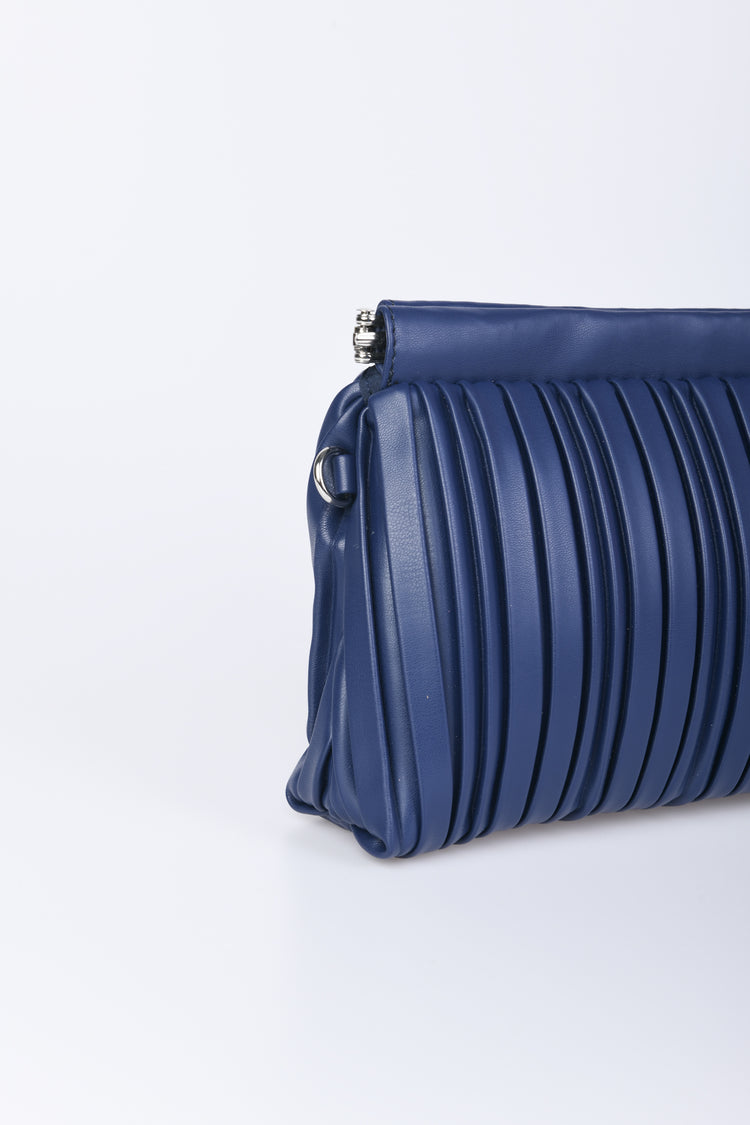 Pochette in similpelle plissé