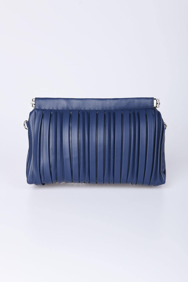Pochette in similpelle plissé