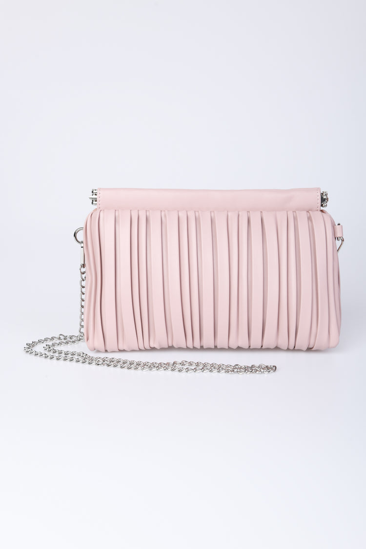 Pochette in similpelle plissé