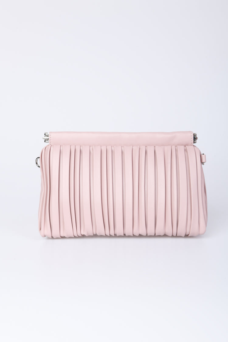 Pochette in similpelle plissé