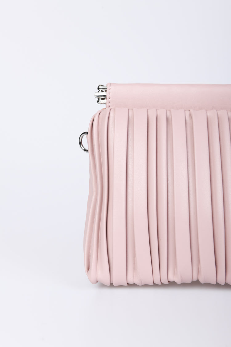 Pochette in similpelle plissé