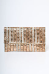 Pochette a righe in strass
