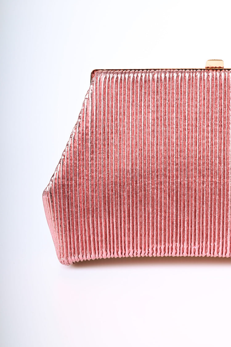 Pochette in plissé lamé
