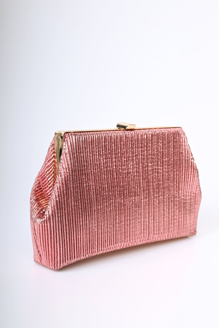 Pochette in plissé lamé