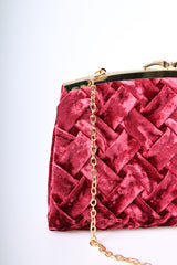 Pochette in velluto intrecciato