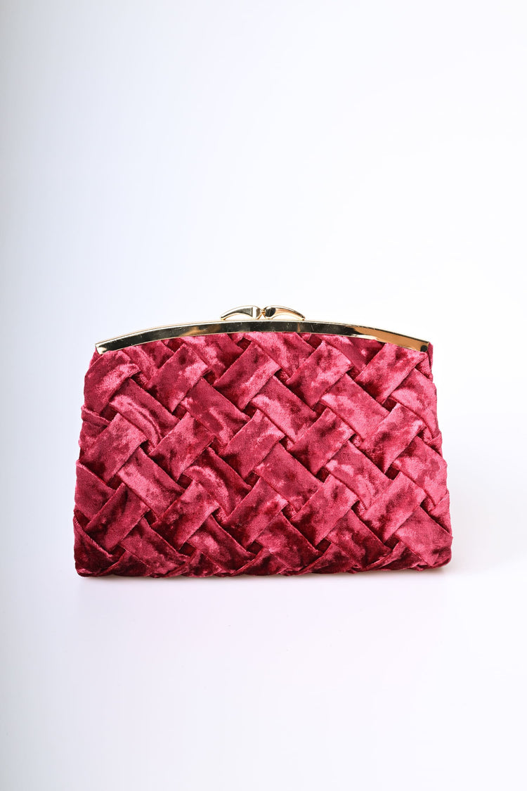 Pochette in velluto intrecciato