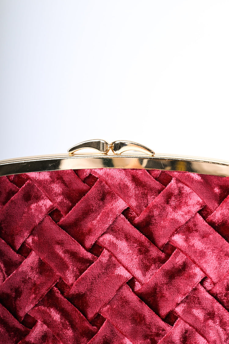 Pochette in velluto intrecciato