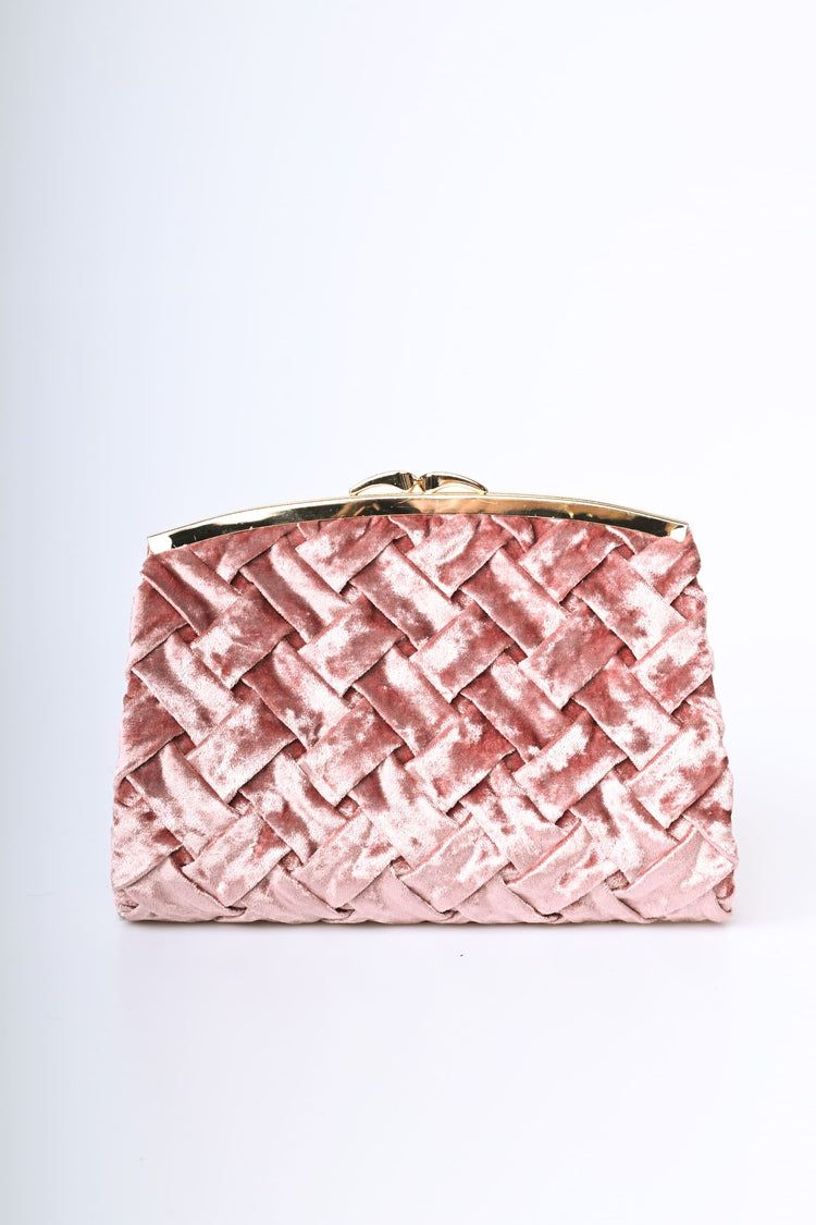 Pochette in velluto intrecciato